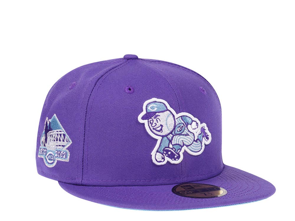 New Era Cincinnati Reds Riverfront Stadium Final Season Fresh Purple Edition 59Fifty Fitted Gorra