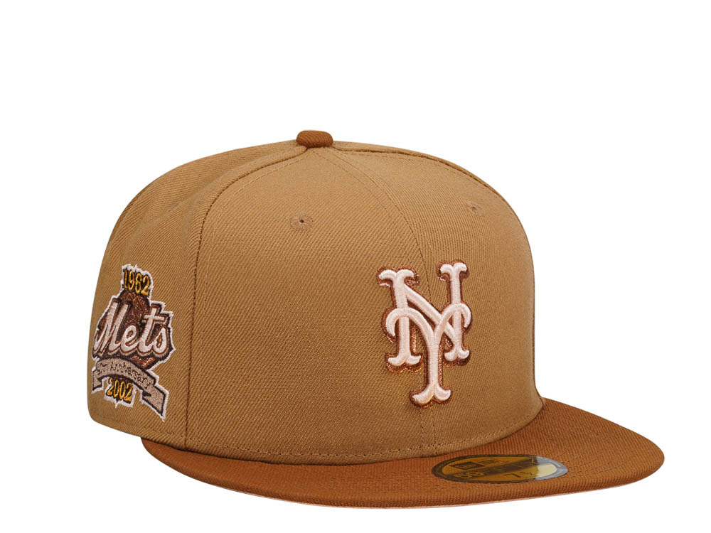 New Era New York Mets 40th Anniversary Gorrapuccino Peach Two Tone Edition 59Fifty Fitted Gorra