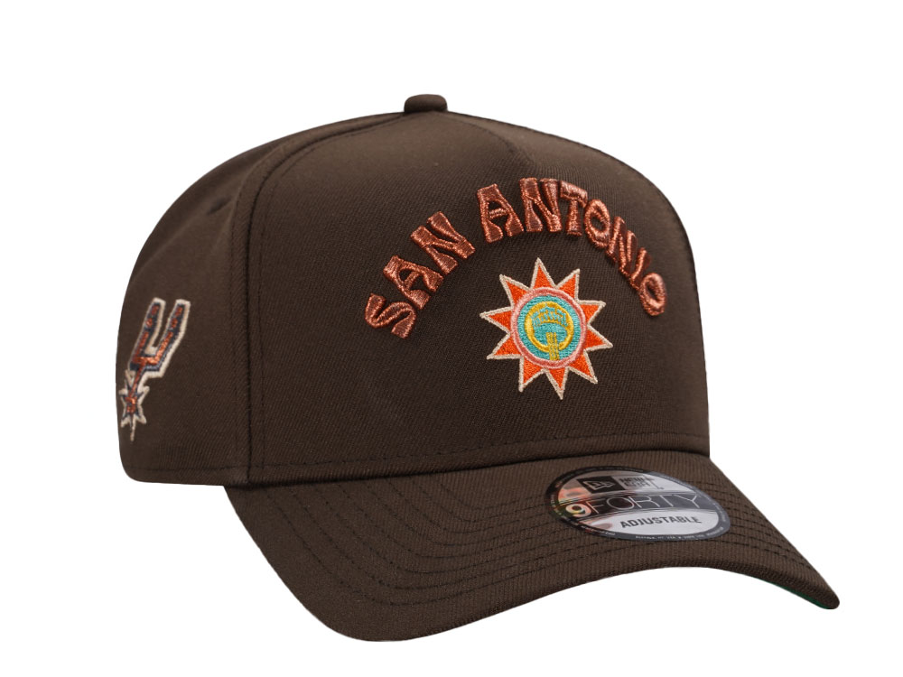 New Era San Antonio Spurs Copper Throwback Edition A Frame 9Forty Snapback Gorra