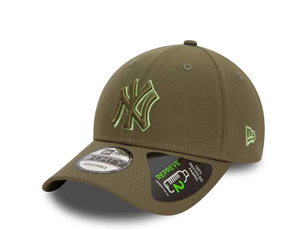 New Era New York Yankees Repreve Outine Olive 9Forty Strapback Gorra