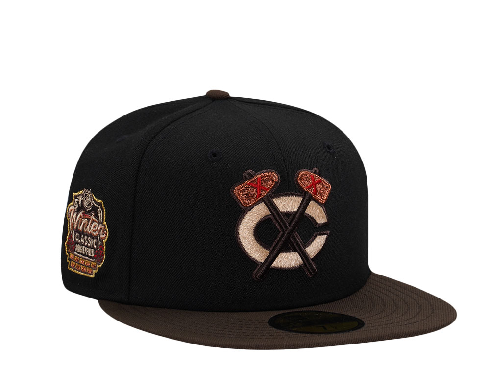 New Era Chicago Blackhawks Winter Classic 2025 Black Coffee Two Tone Edition 59Fifty Fitted Gorra