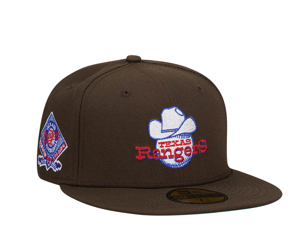 New Era Texas Rangers Arlington Stadium Chocolate Throwback Edition 59Fifty Fitted Gorra