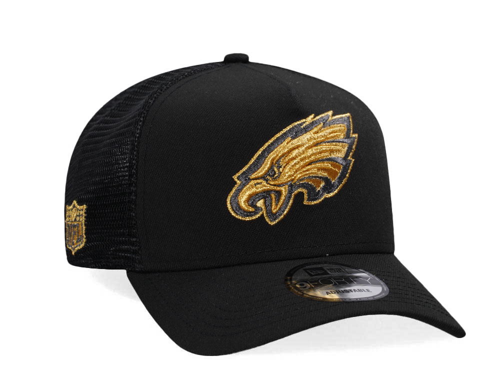 New Era Philadelphia Eagles Black and Gold Classic Edition Trucker A Frame 9Forty Gorra