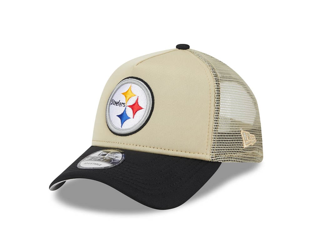 New Era Pittsburgh Steelers Gold All Day 9Forty A Frame Trucker Snapback Gorra