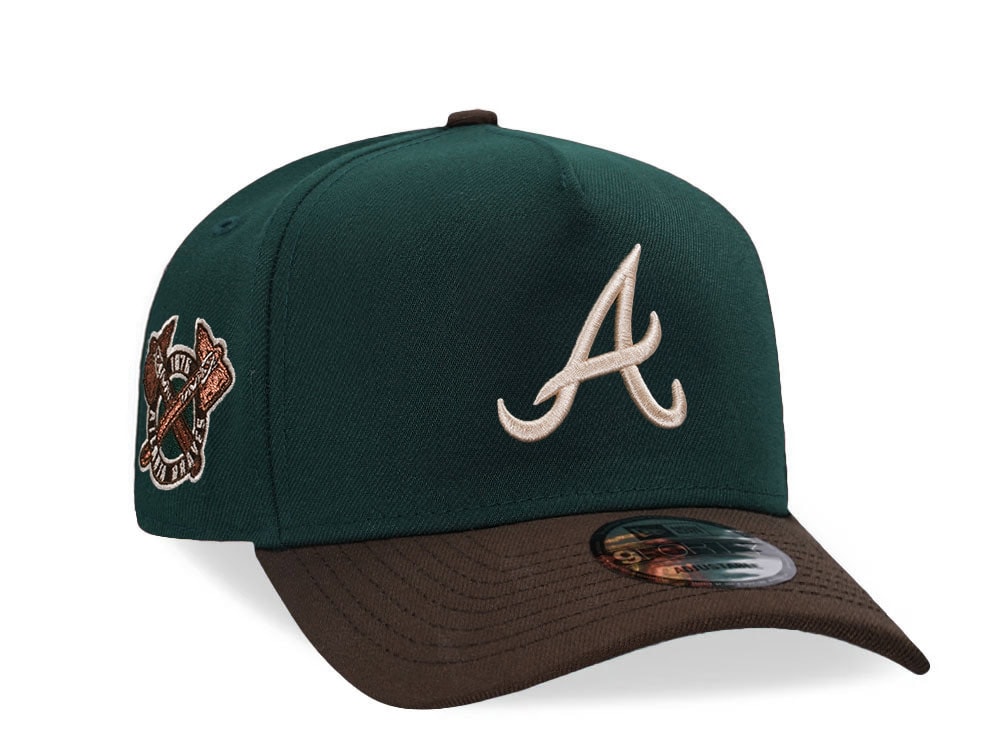 New Era Atlanta Braves Dark Green Two Tone 9Forty A Frame Snapback Gorra