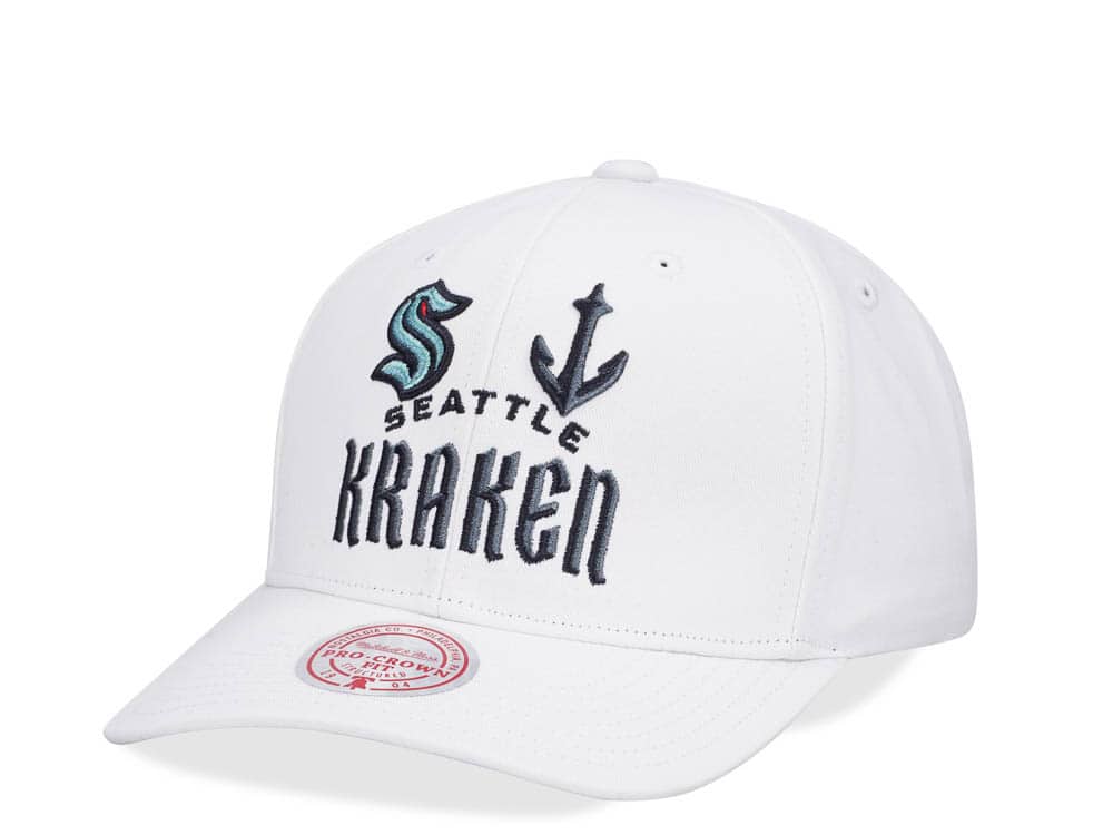 Mitchell & Ness Seattle Kraken All in Pro White Snapback Gorra