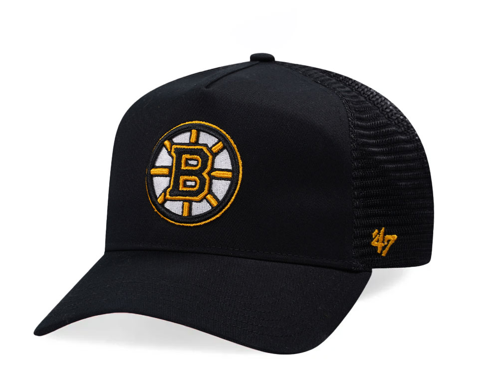 47Brand Boston Bruins Black Hitch Trucker Snapback Gorra