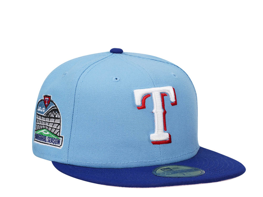 New Era Texas Rangers Inaugural Season 2020 Sky Pink Two Tone Edition 59Fifty Fitted Gorra