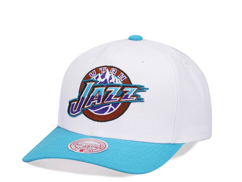 Mitchell & Ness Utah Jazz Team Two Tone 2.0 Pro White Snapback Gorra